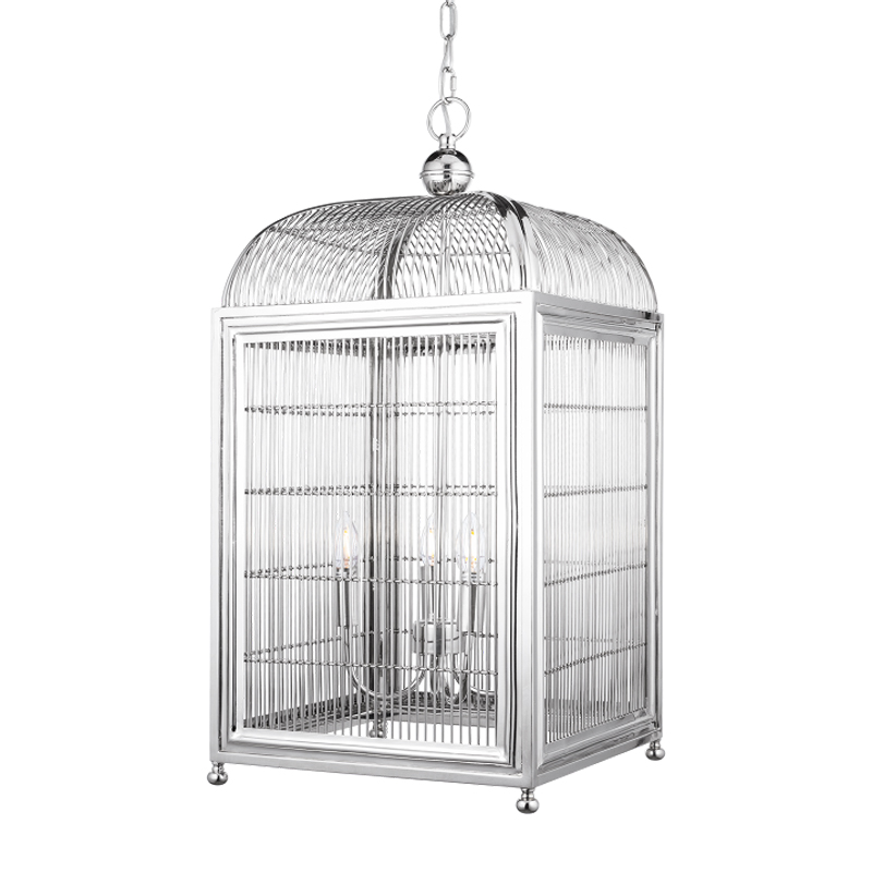 Люстра клетка Bird cage chrome Lantern Falcon Хром Люстра клетка Bird cage chrome Lantern Falcon Хром в Орле | Loft Concept