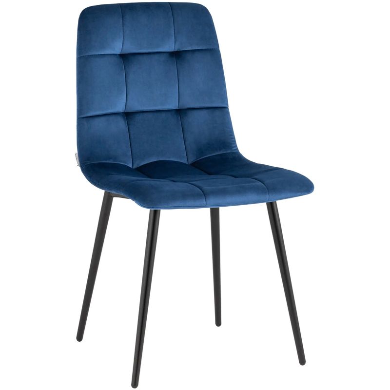 Стул NANCY Chair Синий Велюр Синий Черный Стул NANCY Chair Синий Велюр Синий Черный в Орле | Loft Concept