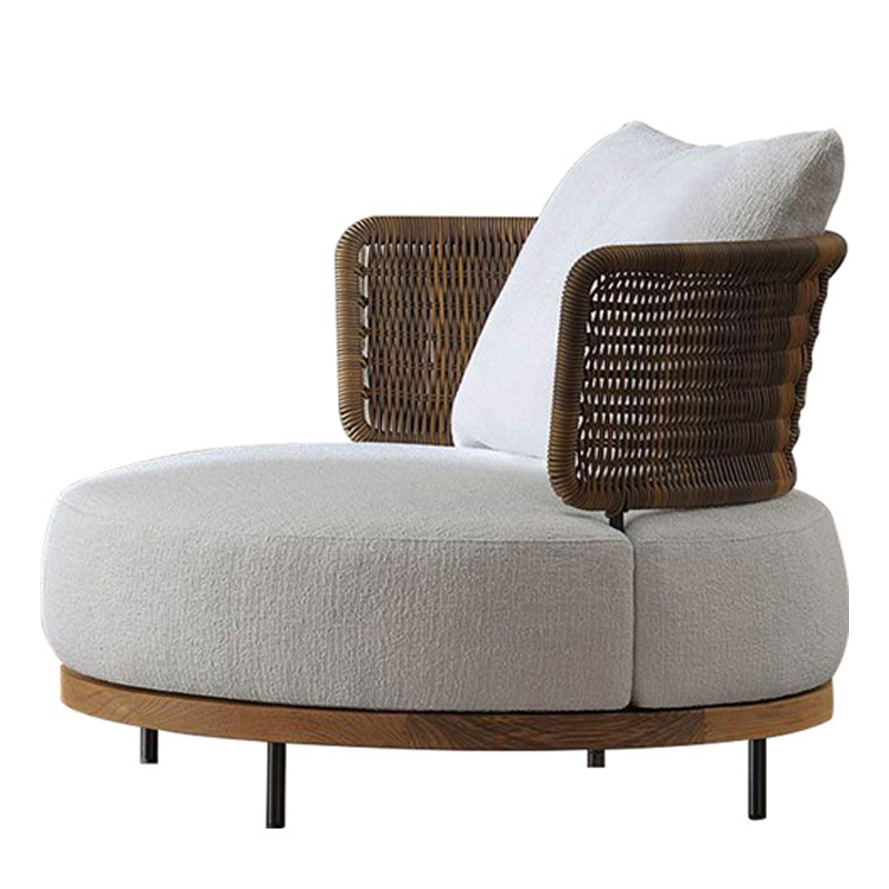 Кресло Round Lounge Chair Светло-серый Коричневый Кресло Round Lounge Chair Светло-серый Коричневый в Орле | Loft Concept