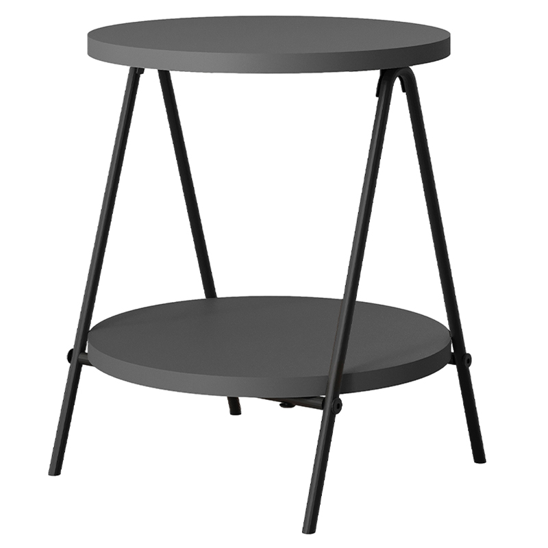 Стол приставной с 2-мя круглыми столешницами цвета антрацит ESSEL SIDE TABLE ANTHRACITE Антрацит Черный Стол приставной с 2-мя круглыми столешницами цвета антрацит ESSEL SIDE TABLE ANTHRACITE Антрацит Черный в Орле | Loft Concept
