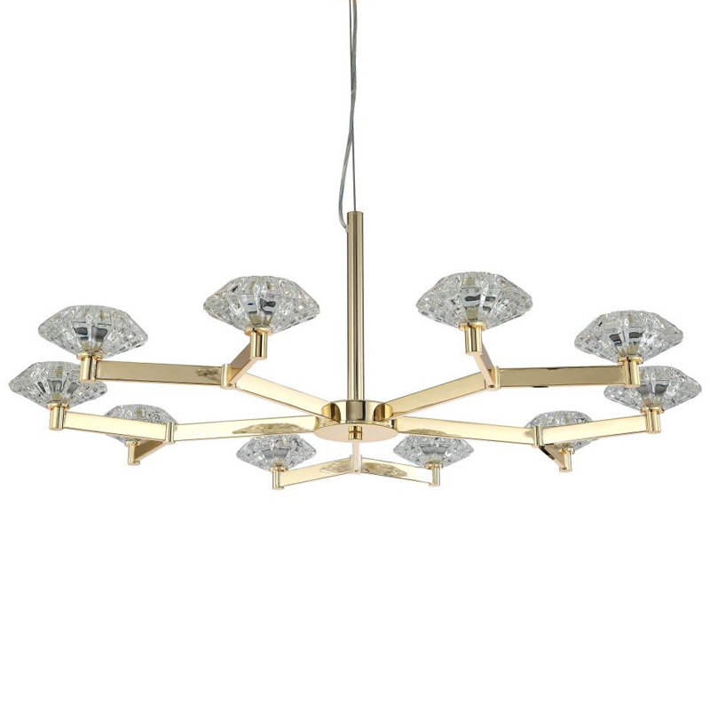 Люстра Yerker Chandelier Gold 10 Глянцевое золото Прозрачный Люстра Yerker Chandelier Gold 10 Глянцевое золото Прозрачный в Орле | Loft Concept