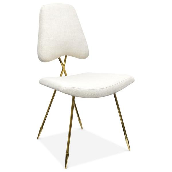 Стул Jonathan Adler Maxime Dining stool Бежево-серый Золотой в Орле | Loft Concept 