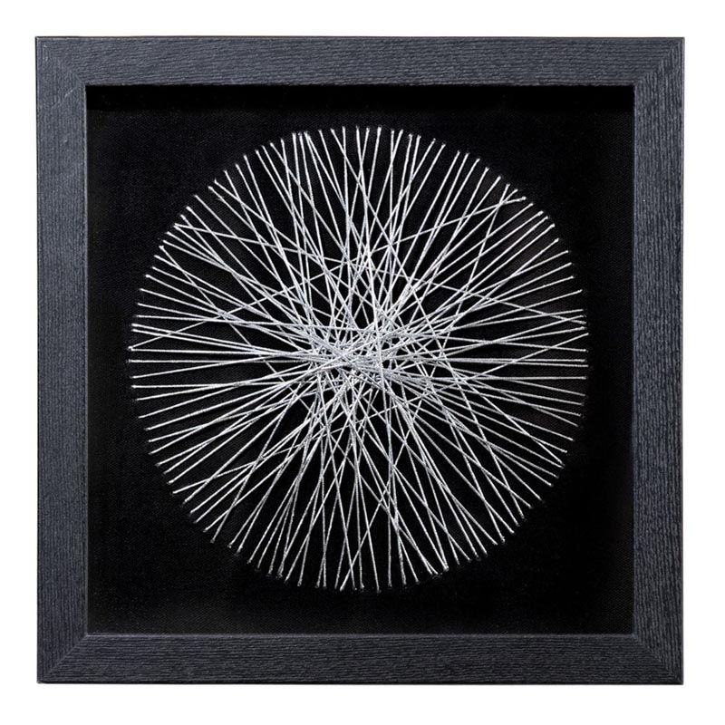Панно Guinevere circle of threads 30 Серебряный Черный Панно Guinevere circle of threads 30 Серебряный Черный в Орле | Loft Concept