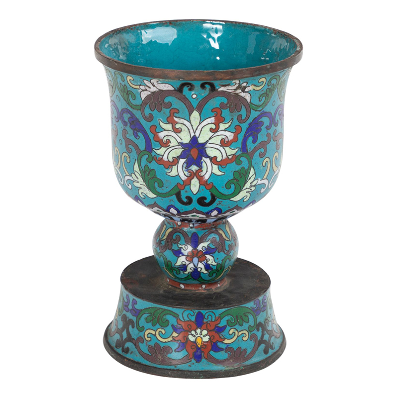 Подсвечник с орнаментом Cloisonne Синий Подсвечник с орнаментом Cloisonne Синий в Орле | Loft Concept