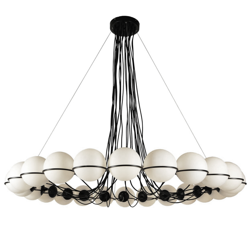 Люстра Gino Sarfatti Model 2109 24 Lamp Черный Прозрачный белый Люстра Gino Sarfatti Model 2109 24 Lamp Черный Прозрачный белый в Орле | Loft Concept