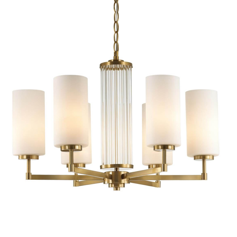 Люстра Pillars Chandelier Белый Золотой Люстра Pillars Chandelier Белый Золотой в Орле | Loft Concept