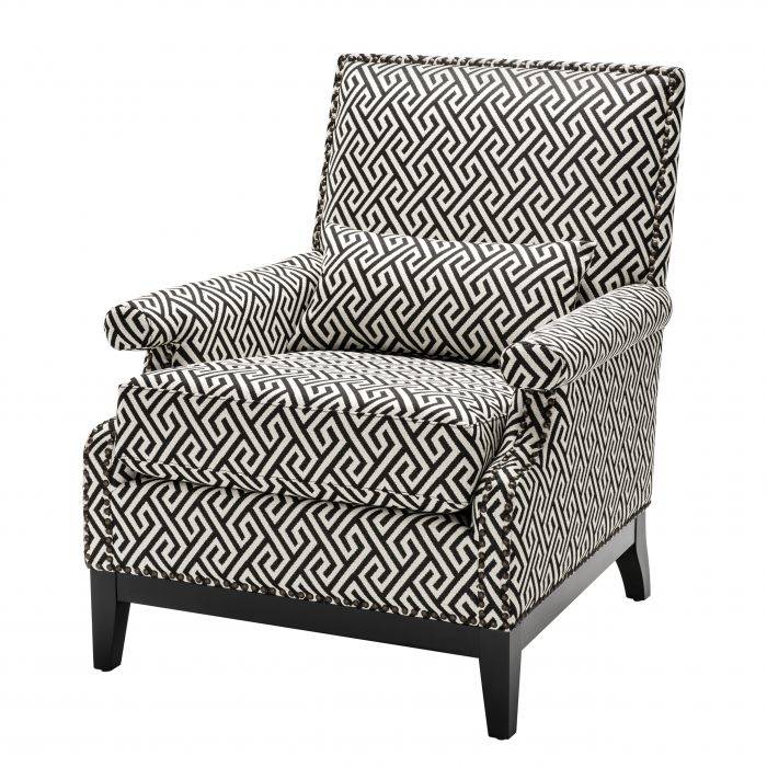 Кресло Eichholtz Chair Goldoni Black Черно-белый Черный в Орле | Loft Concept 