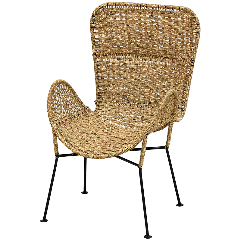 Плетеный стул на металлических ножках Tong Wicker Chair Коричневый Черный Плетеный стул на металлических ножках Tong Wicker Chair Коричневый Черный в Орле | Loft Concept