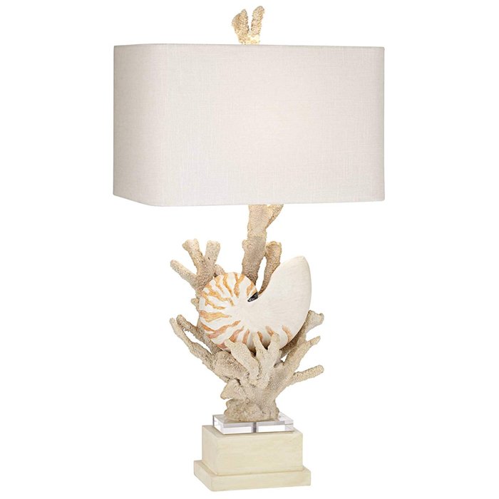 Nautilus Shell and White Coral Table Lamp Молочный Бежевый Nautilus Shell and White Coral Table Lamp Молочный Бежевый в Орле | Loft Concept