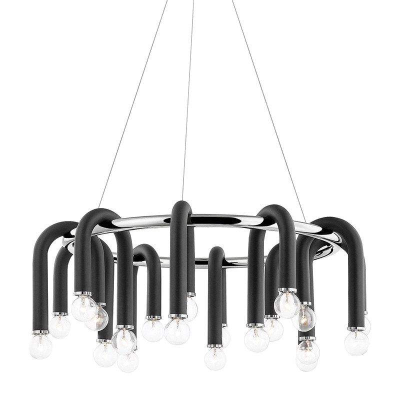 Люстра Paulson floppy chandelier round chrome Черный Хром Люстра Paulson floppy chandelier round chrome Черный Хром в Орле | Loft Concept