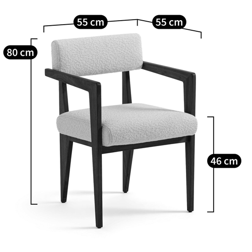 Кресло обеденное Alcove White Boucle из массива ореха в Орле