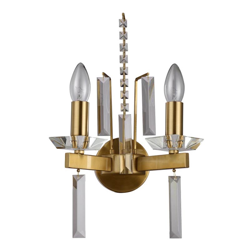 Бра Vivien Crystal Brass Wall Lamp Латунь Серый Бра Vivien Crystal Brass Wall Lamp Латунь Серый в Орле | Loft Concept