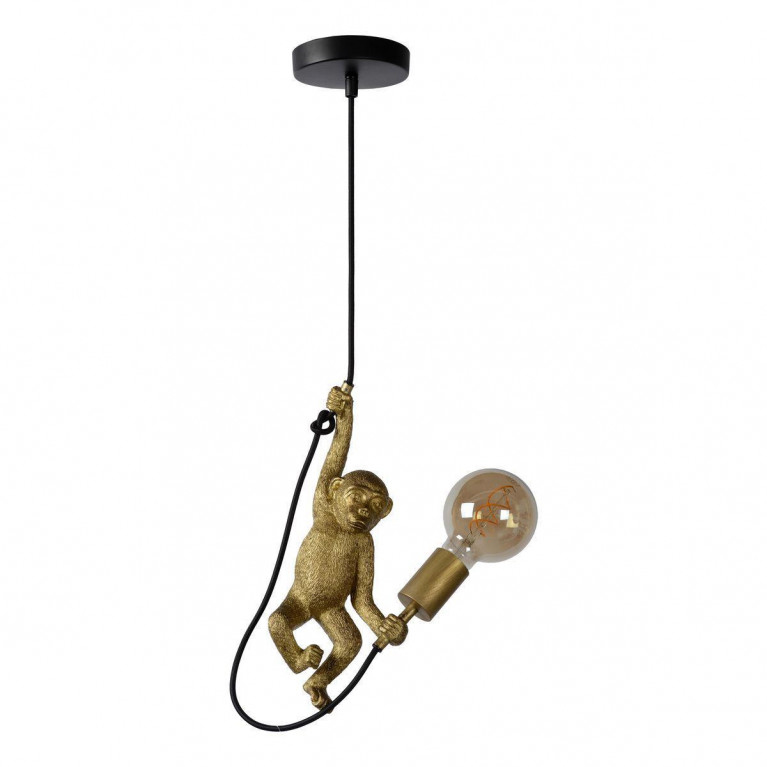 Подвесной светильник Monkey holding a light bulb Черный Золотой Подвесной светильник Monkey holding a light bulb Черный Золотой в Орле | Loft Concept