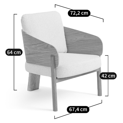 Кресло с каркасом из массива дуба Gallin Chair Boucle в Орле
