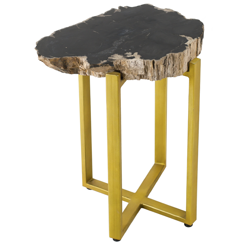 PETRIFIED WOOD COFFEETABLE GOLD S Окаменелое дерево Золотой Бежевый Черный PETRIFIED WOOD COFFEETABLE GOLD S Окаменелое дерево Золотой Бежевый Черный в Орле | Loft Concept