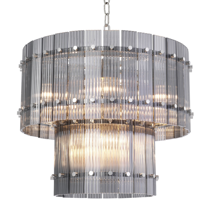 Люстра Eichholtz Chandelier Ruby S smoke Никель Стекло Смок Люстра Eichholtz Chandelier Ruby S smoke Никель Стекло Смок в Орле | Loft Concept