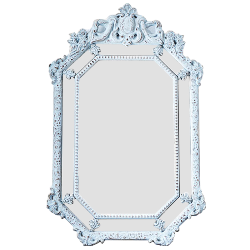Зеркало Keppel Mirror Pastel Blue Винтажный голубой Античное зеркальное стекло в Орле | Loft Concept 