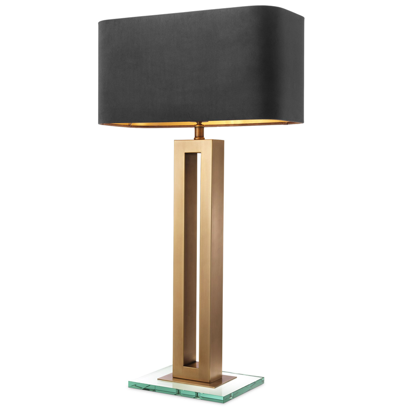 Настольная лампа Eichholtz Table Lamp Cadogan Латунь Античная полированная Прозрачный Черный Настольная лампа Eichholtz Table Lamp Cadogan Латунь Античная полированная Прозрачный Черный в Орле | Loft Concept