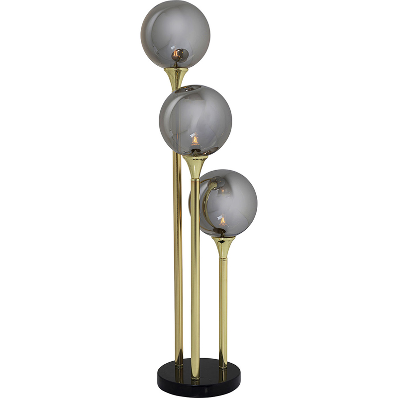 Настольная лампа Three Gray Transparent Balls Золотой Серый Настольная лампа Three Gray Transparent Balls Золотой Серый в Орле | Loft Concept