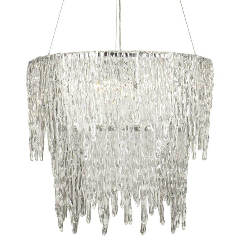 Люстра Cold Heart Silver Single two-tier Chandelier Хром Прозрачное Стекло Люстра Cold Heart Silver Single two-tier Chandelier Хром Прозрачное Стекло в Орле | Loft Concept