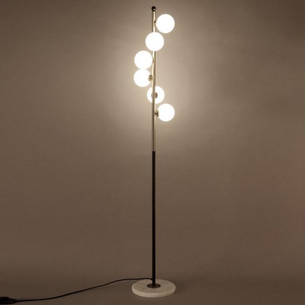 Торшер Celling Floor Lamp Черный Молочный Торшер Celling Floor Lamp Черный Молочный в Орле | Loft Concept
