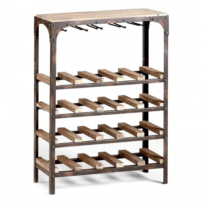 Стеллаж Industrial Metal Rust Console Wine Rack  в Орле | Loft Concept 