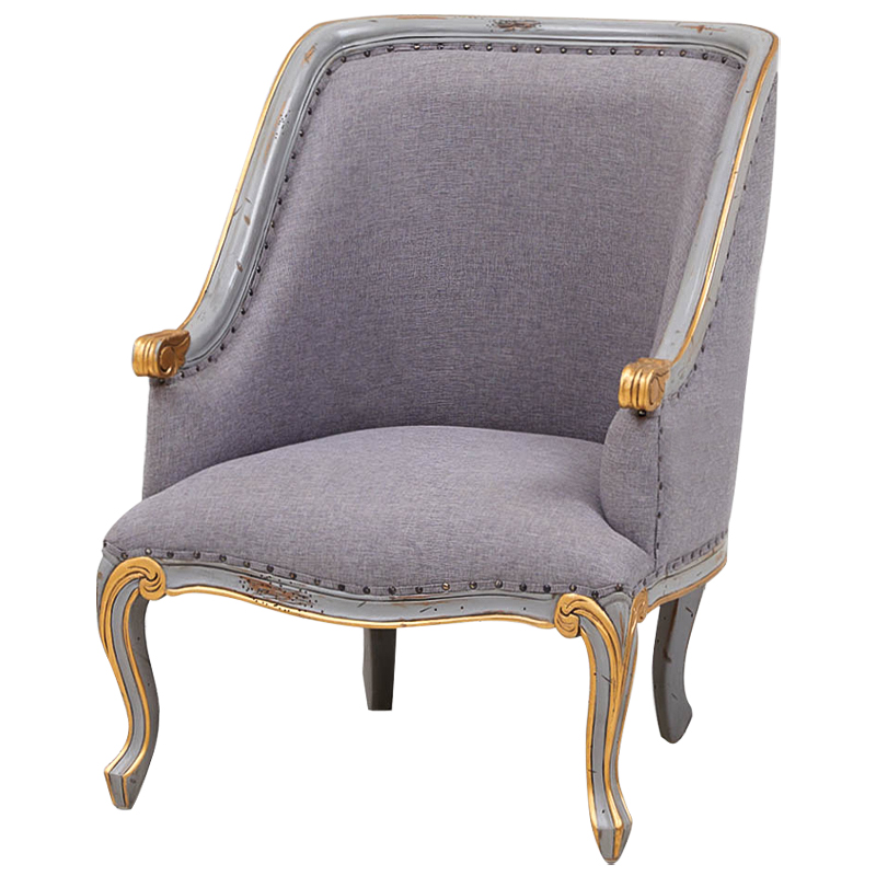 Кресло Fabienne French Seating Armchair Grey Серый Золотой Кресло Fabienne French Seating Armchair Grey Серый Золотой в Орле | Loft Concept