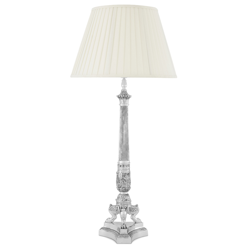 Настольная лампа Eichholtz Table Lamp Marchand Серебряный Белый Настольная лампа Eichholtz Table Lamp Marchand Серебряный Белый в Орле | Loft Concept