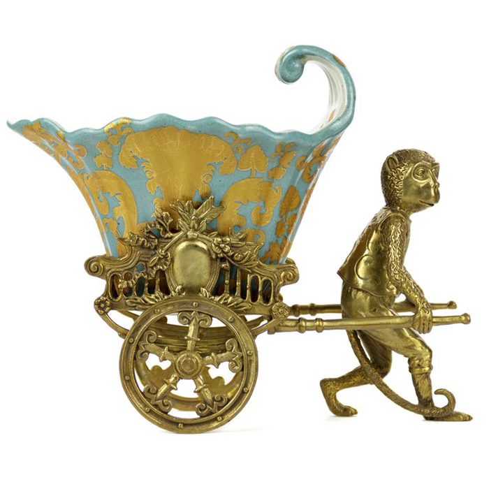 Чаша Monkey and Pale Blue Cart Голубой пастельный Бронза Чаша Monkey and Pale Blue Cart Голубой пастельный Бронза в Орле | Loft Concept
