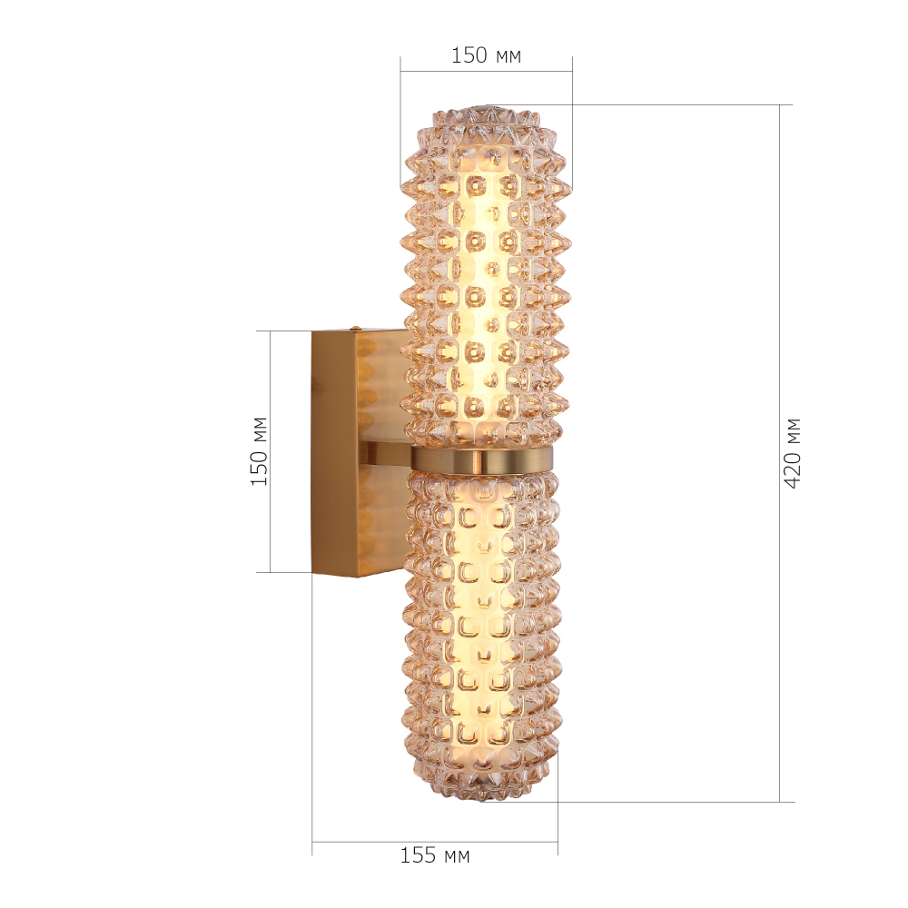 Бра с факутрным стеклянным плафоном Шампань Sonora в Орле