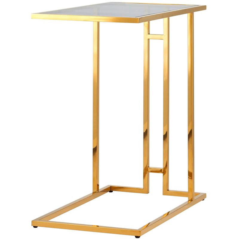 Стол приставной Lasker Milan Tables Gold Золотой Стекло Смок Стол приставной Lasker Milan Tables Gold Золотой Стекло Смок в Орле | Loft Concept