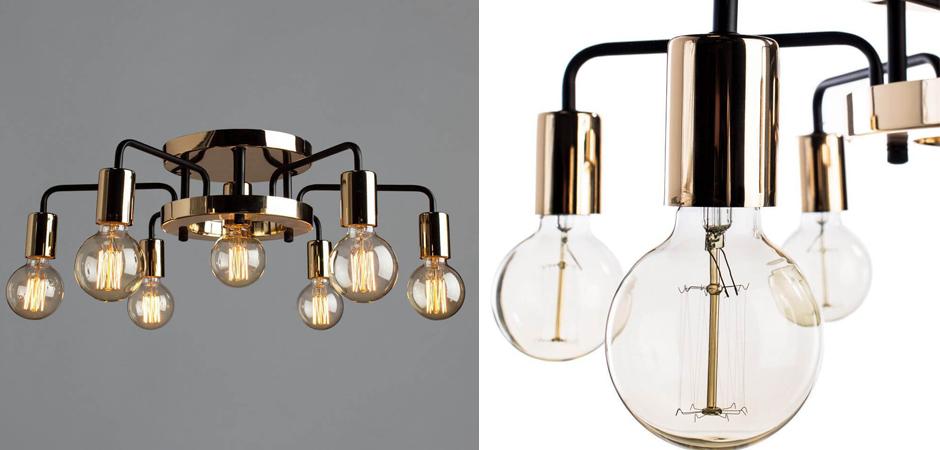 Потолочный светильник Loft Industrial Glossy Gold Ceiling Потолочный светильник Loft Industrial Glossy Gold Ceiling - Loft-Concept в Орле