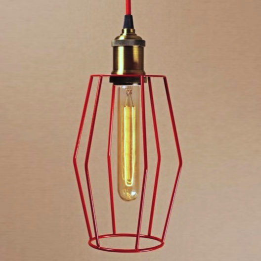 Подвесной светильник Wire Cage Pendant Spauk Red Красный Подвесной светильник Wire Cage Pendant Spauk Red Красный в Орле | Loft Concept