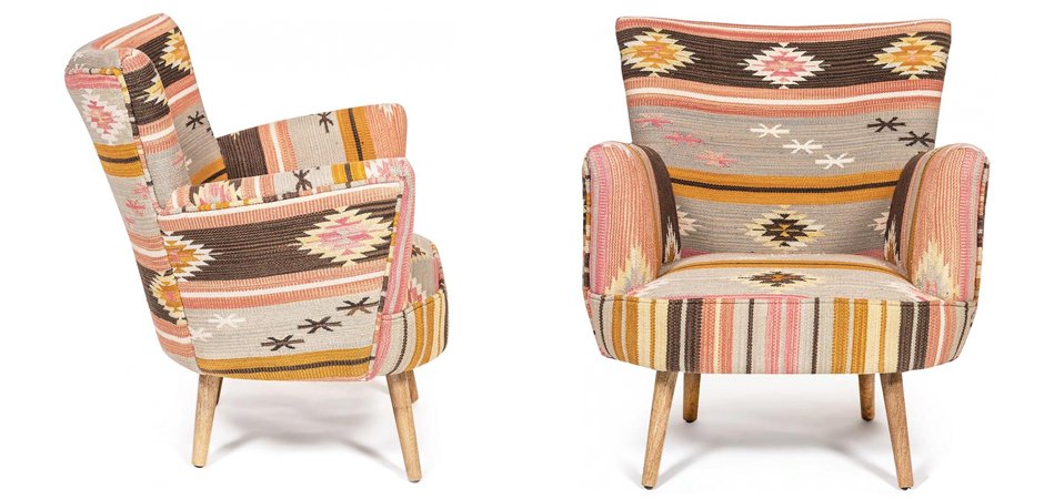 Кресло KELIM Pattern Brown Chair II Кресло KELIM Pattern Brown Chair II - Loft-Concept в Орле