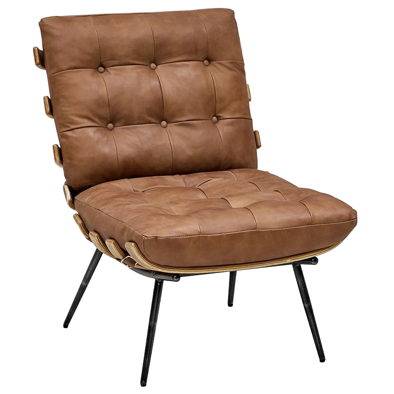 Кресло Philbert Chair brown leather Коричневый в Орле | Loft Concept 