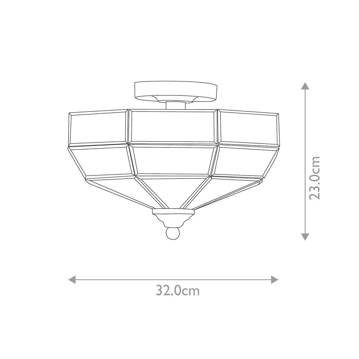 Потолочный светильник шестигранной формы с прозрачными стеклянным плафоном Elstead Lighting в Орле