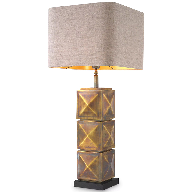 Настольная лампа Eichholtz Table Lamp Carlo Brass Бежево-серый Винтажная латунь Настольная лампа Eichholtz Table Lamp Carlo Brass Бежево-серый Винтажная латунь в Орле | Loft Concept