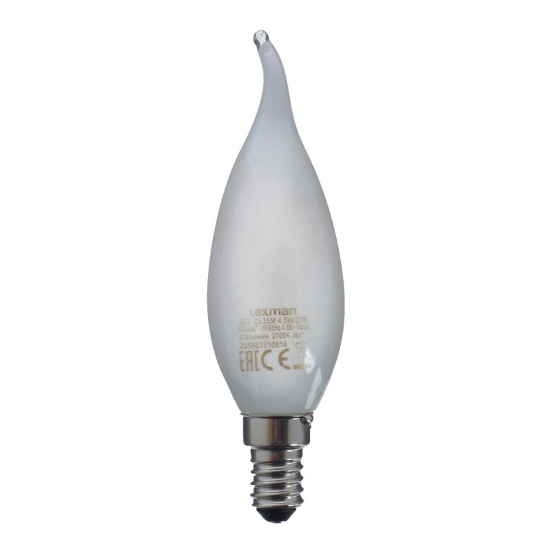 Белая матовая Свеча LED E14 4.5 W Белый Белая матовая Свеча LED E14 4.5 W Белый в Орле | Loft Concept