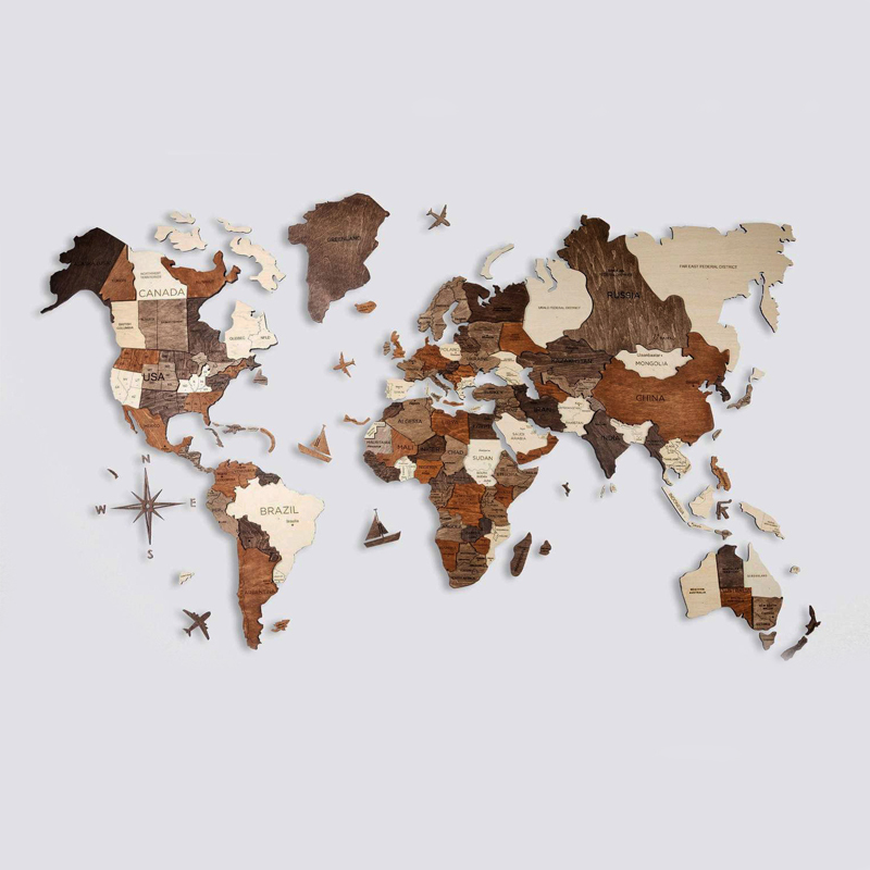 Аксессуар на стену Wooden World Map Мульти Аксессуар на стену Wooden World Map Мульти в Орле | Loft Concept