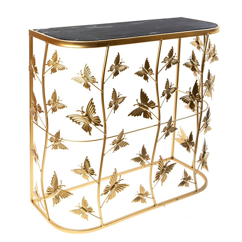 Консоль Gold Butterfly чёрный мрамор Золотой Черный Мрамор Nero Консоль Gold Butterfly чёрный мрамор Золотой Черный Мрамор Nero в Орле | Loft Concept