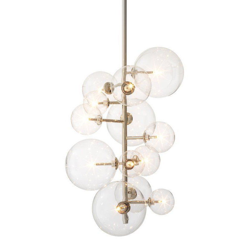 Люстра Eichholtz Chandelier Ezra Nickel Никель Прозрачный Люстра Eichholtz Chandelier Ezra Nickel Никель Прозрачный в Орле | Loft Concept