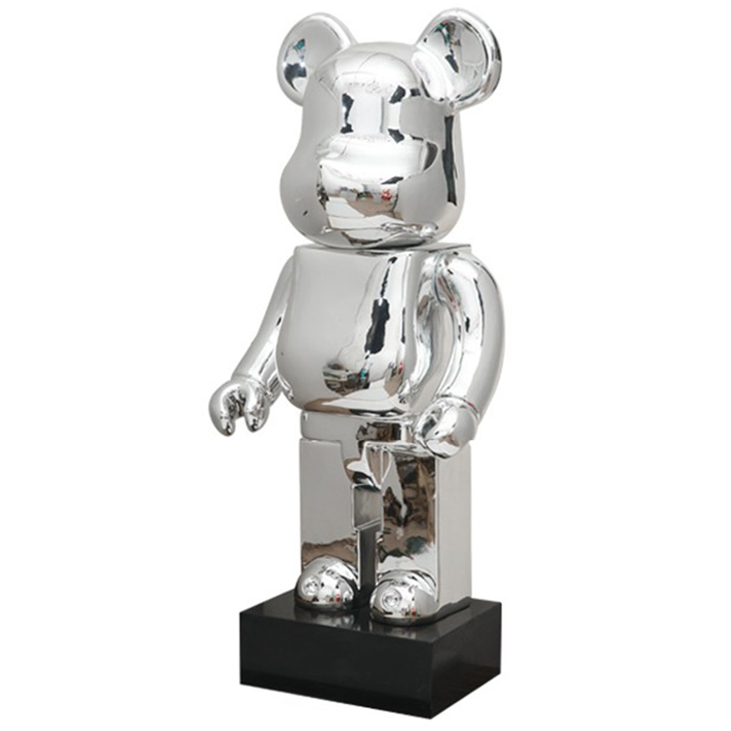 Статуэтка Bearbrick Silver on stand Серебряный Статуэтка Bearbrick Silver on stand Серебряный в Орле | Loft Concept