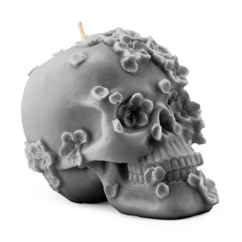 Свеча Gray Flowers Skull Серый Свеча Gray Flowers Skull Серый в Орле | Loft Concept
