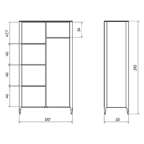 Шкаф двухстворчатый светло-серый Type в Орле