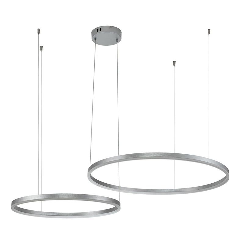 Подвесной светильник Neo Circles Double Silver Серебряный Подвесной светильник Neo Circles Double Silver Серебряный в Орле | Loft Concept