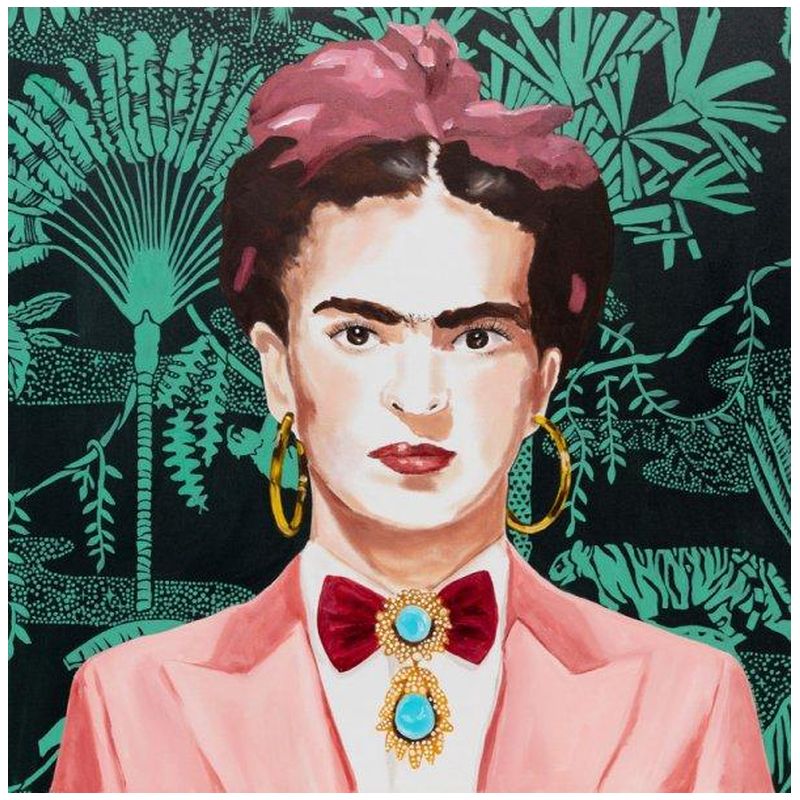 Картина Frida with Pink Power Suit and Jungle Wallpaper Мульти в Орле | Loft Concept 