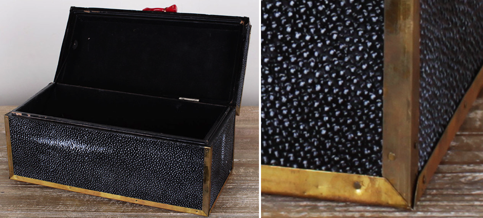 Шкатулка из ската Black Caviar Red Coral Шкатулка из ската Black Caviar Red Coral - Loft-Concept в Орле
