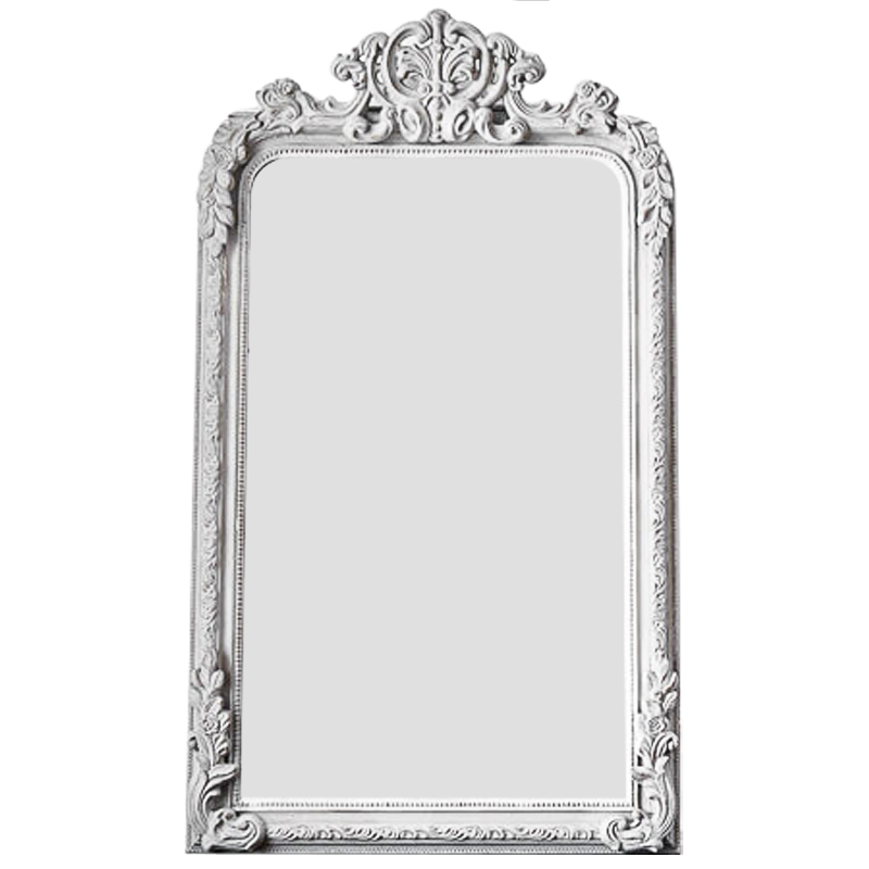 Зеркало Aged White Mirror Белый винтажная патина   Античное зеркальное стекло в Орле | Loft Concept 