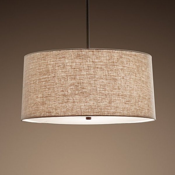 Люстра RH ROUND Linen Shade Pendant Бежево-серый Люстра RH ROUND Linen Shade Pendant Бежево-серый в Орле | Loft Concept