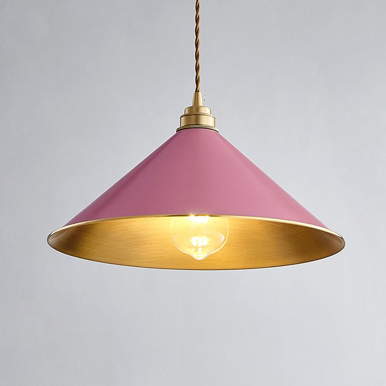 Подвесной светильник Cone Factory filament Pink Розовый пастельный Латунь в Орле | Loft Concept 